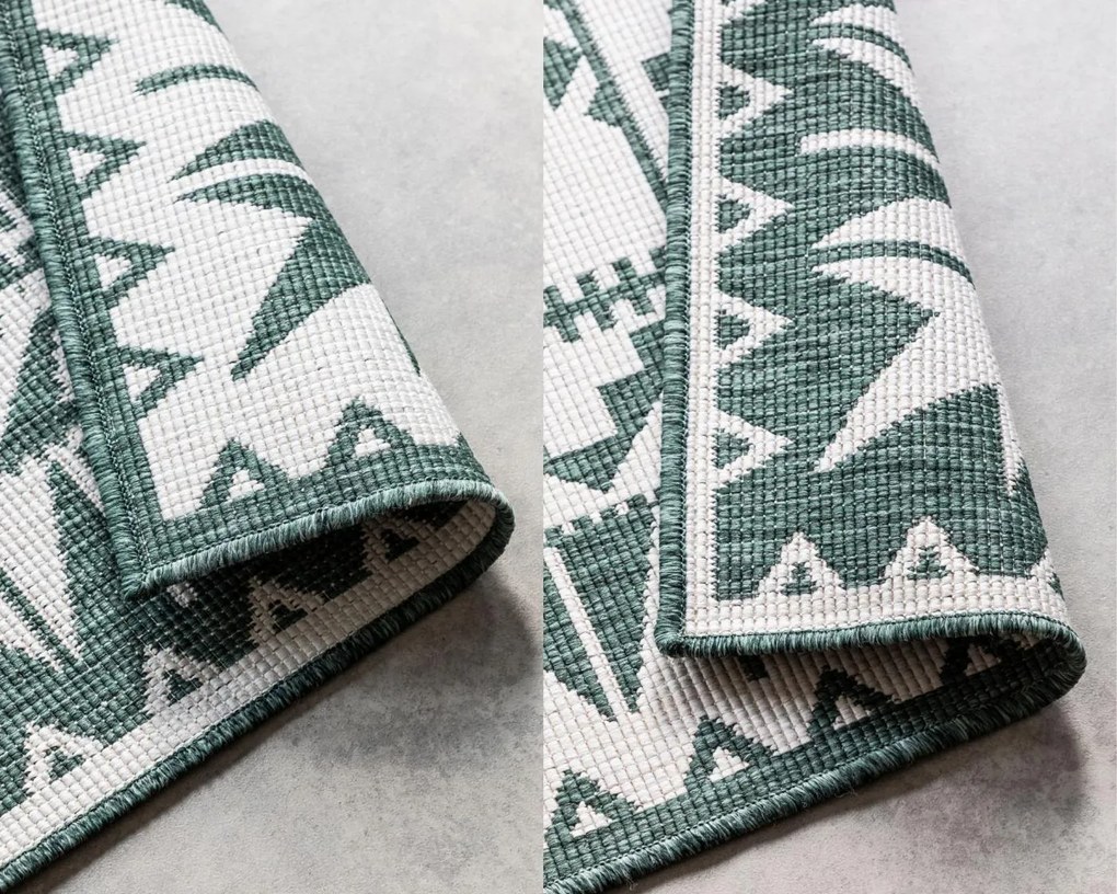 Dywan zewnętrzny dwustronny Gemini kremowo-zielony 120 cm x 170 cm