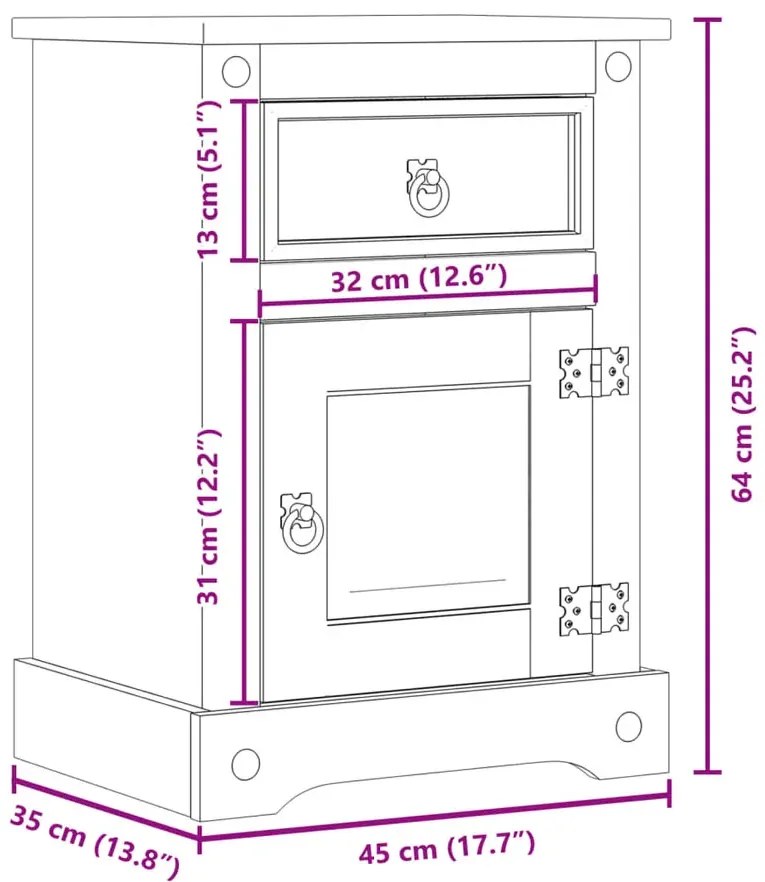 Skandynawska szafka nocna z drzwiczkami i szufladą Z2-Z57