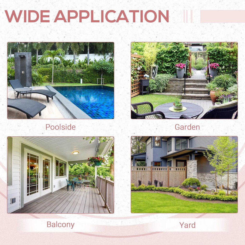 Outsunny Stolik Ogrodowy Polirattan Składany Stalowy Stelaż 40x40x40 cm Naturalny