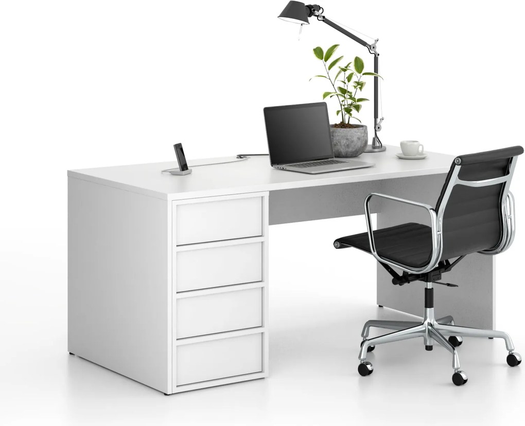 Kontener biurowy FRAME, 428 x 763 x 721 mm, biały