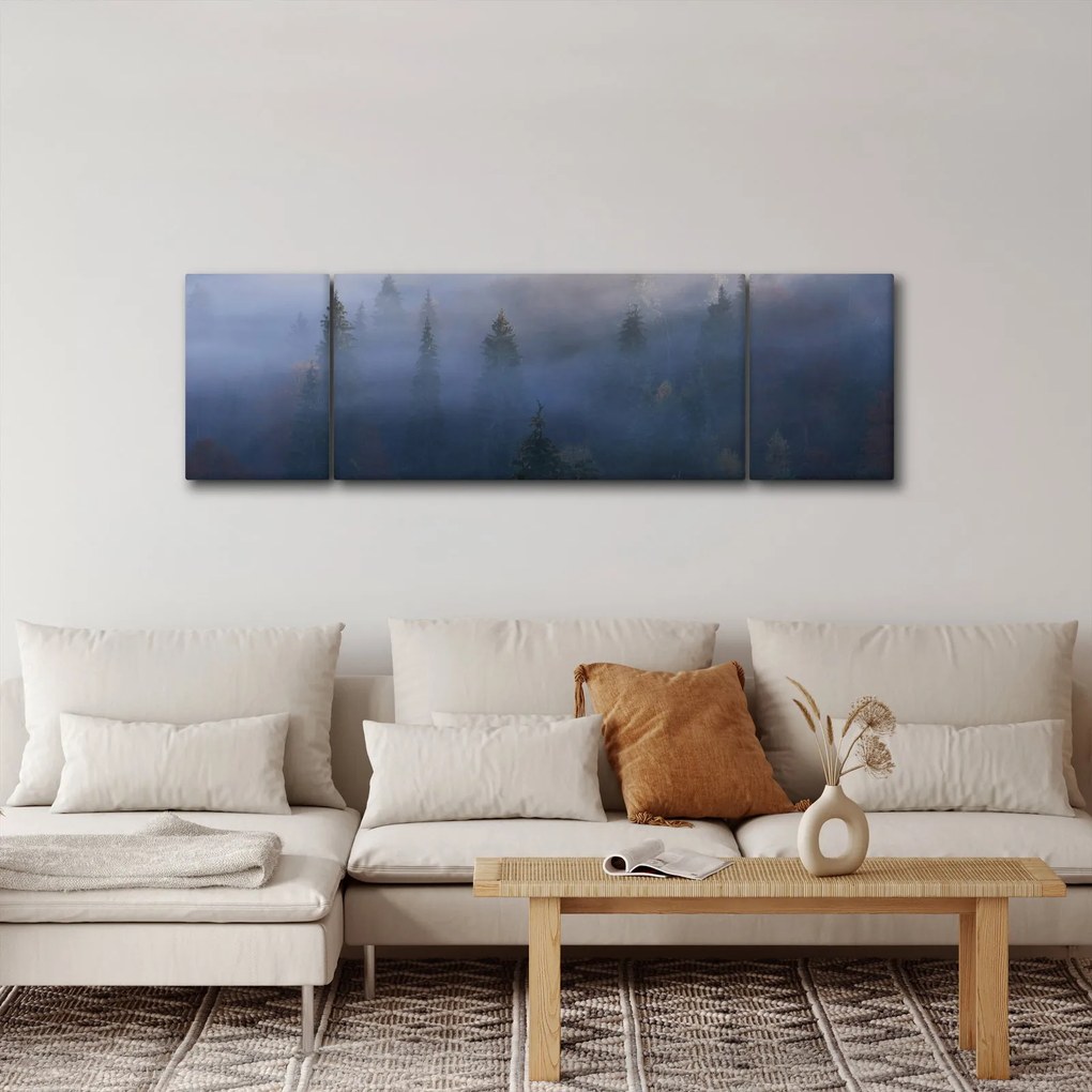 Obraz - Las we mgle, Karpaty, Ukraina (170x50 cm)