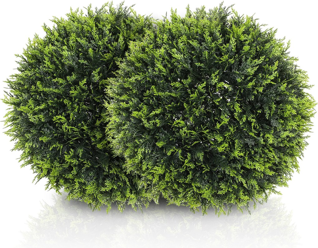 HOMCOM Sztuczne Rośliny w Zestawie 2 szt., UV-Odporna Dekoracyjna Roślina, Deko-Rośliny, Indoor, Outdoor, 45 cm, Zielony