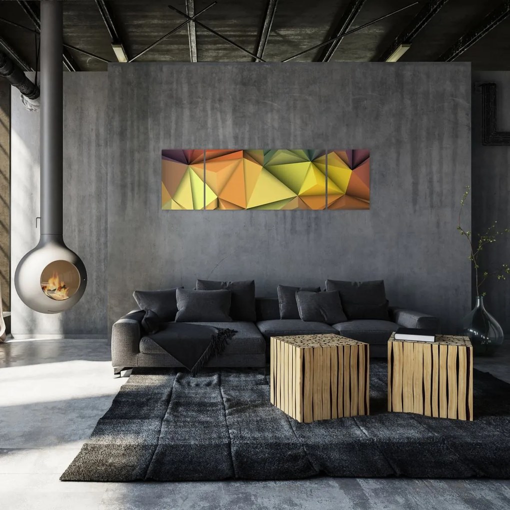 Obraz - Wielokątna abstrakcja 3D (170x50 cm)