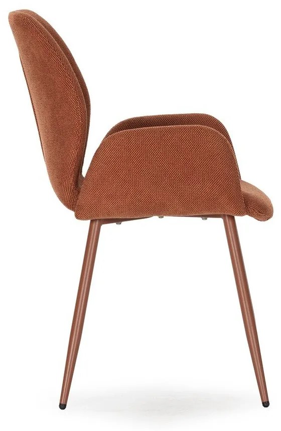 Tapicerowane fotele jadalniane zestaw 2 szt. w kolorze terakoty Ansu – Marckeric