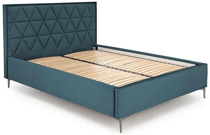 Ciemnozielony zagłówek pikowany do łóżka E4-F05