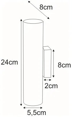 Czarny minimalistyczny kinkiet ścienny walec - A789-Iger