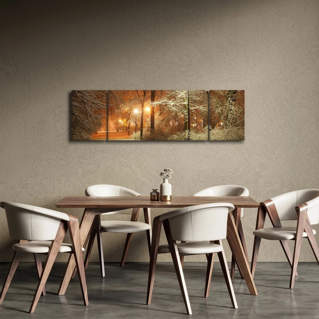 Obraz - Zaśnieżony park (170x50 cm)