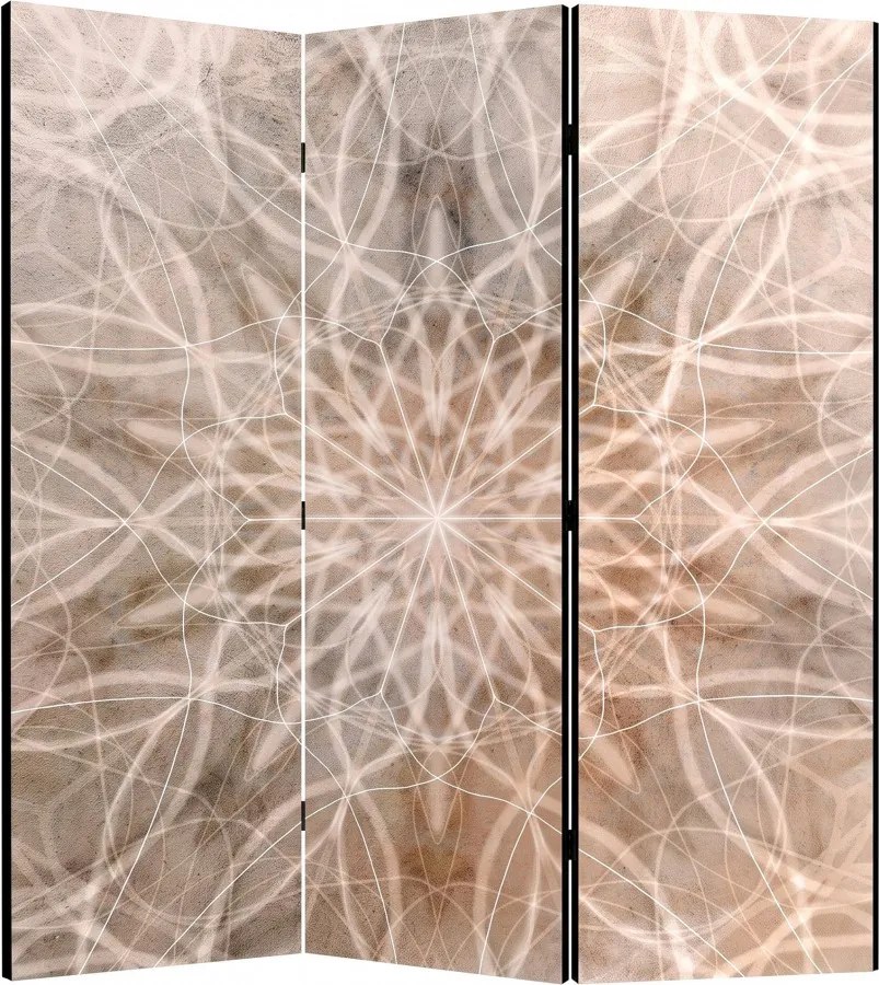 Parawan pokojowy 3-częściowy 135x172 Dwustronny dekoracyjny boho minimalistyczny Beżowy Mandala Z Betonu