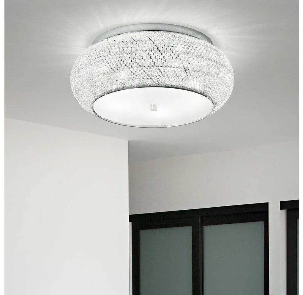 Ideal Lux - Plafon kryształowy PASHA 10xE14/40W/230V śr. 55 chrom