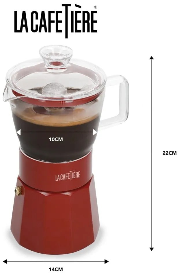 Czerwona kawiarka ze stali nierdzewnej 0,29 l La Cafetiere Verona – Kitchen Craft