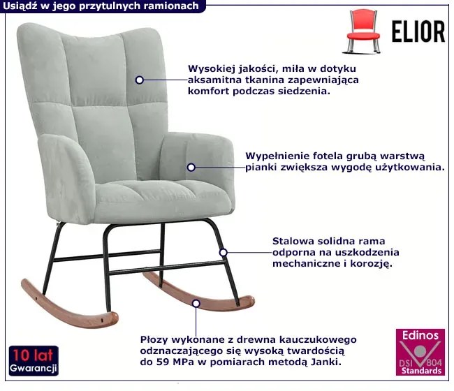 Jasnoszary fotel wypoczynkowy na płozach R7-K48