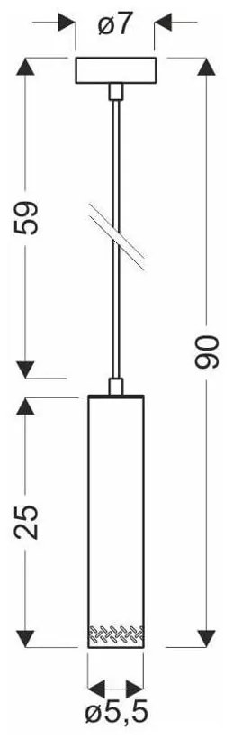 Czarna lampa wisząca z drewnianym kloszem ø 7 cm Tubo – Candellux Lighting