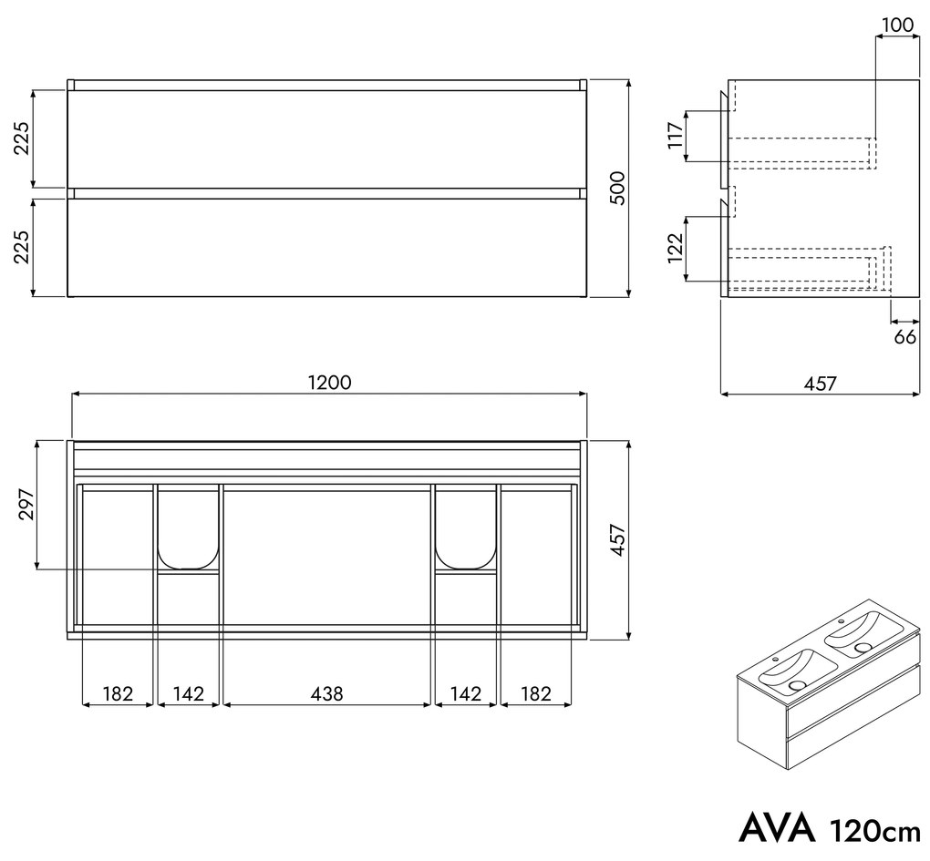 Szafka podumywalkowa AVA 120 cm