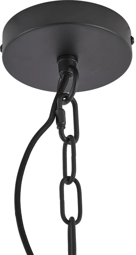 Nowoczesny żyrandol czarny z przydymionym szkłem, 9-punktowy - Amel