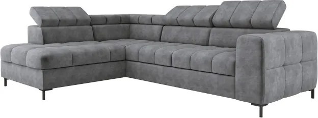 Narożnik PABLOS układ L strona Lewa w tkaninie CLOUD 82 regulowane zagłówki z funkcją spania