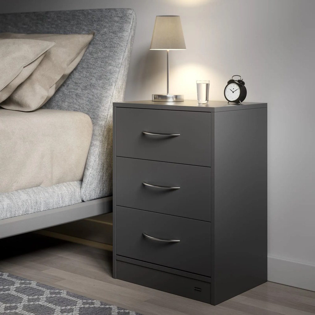 Szafka nocna ELOISE z podświetleniem, 54x39x28cm, antracytowa Casaria