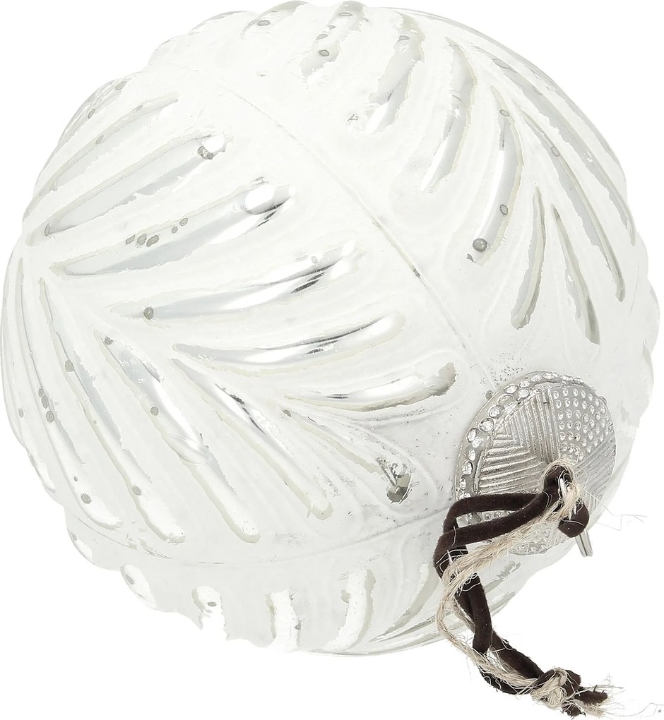 Bombka Vintage Snow ⌀12 cm white