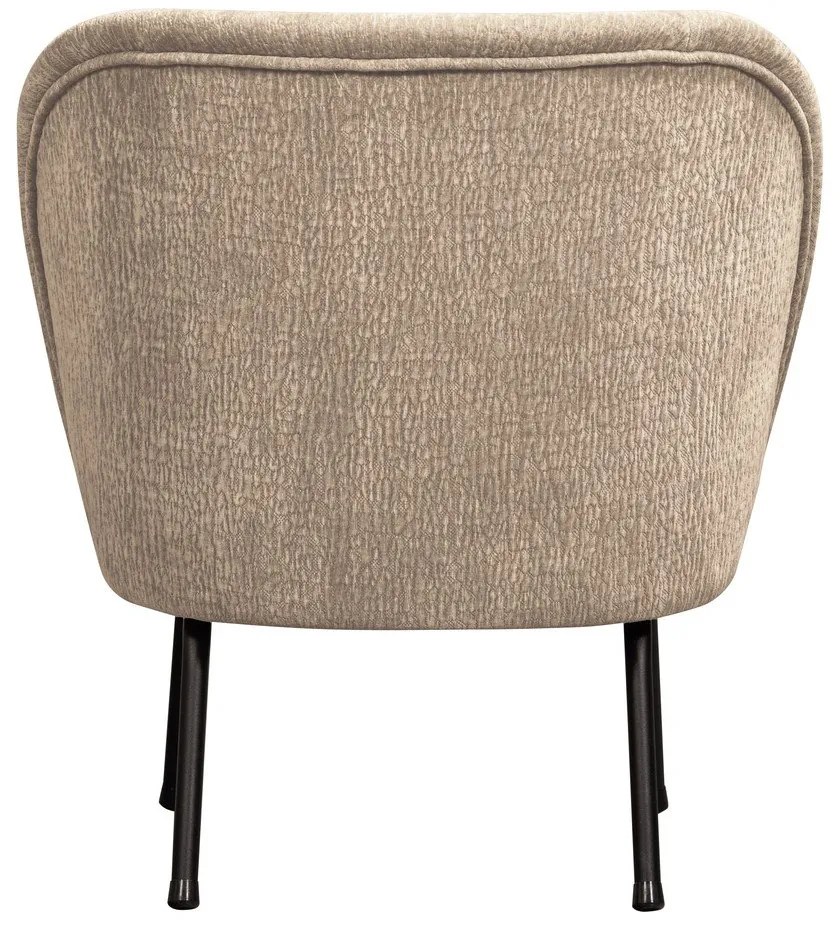 Beżowy fotel z tkaniny szenilowej Vogue – WOOOD