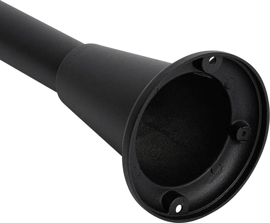 Stojąca lampa ogrodowa czarna z żebrowanym szkłem 100 cm IP44 - Charlois