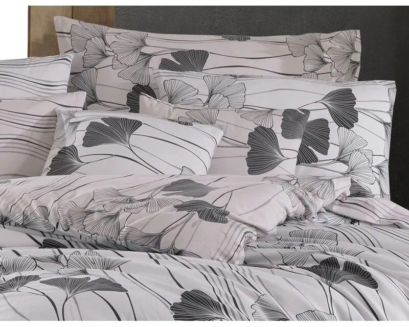 BedTex Bawełniana pościel Ginko biała, 140 x 200cm, 70 x 90 cm