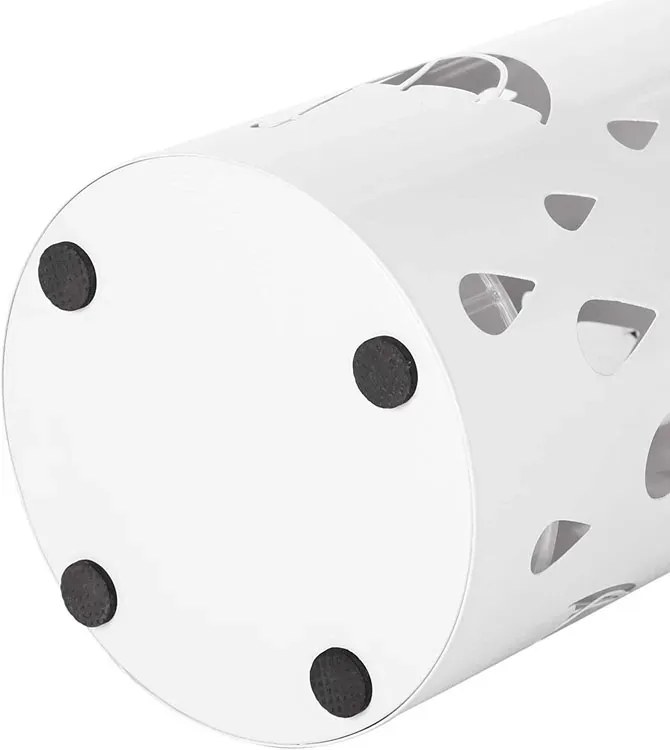 Biały metalowy parasolnik z ociekaczem D2-G61