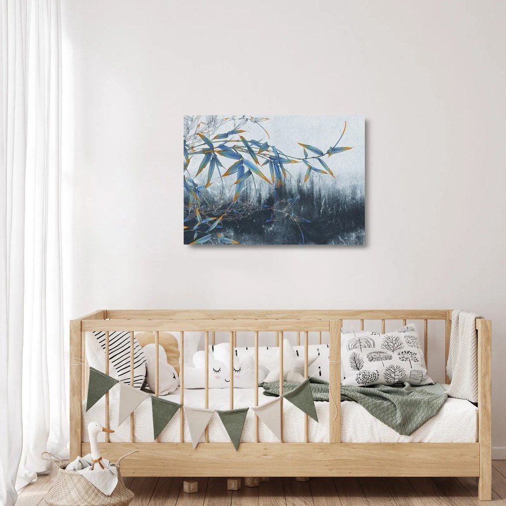 Obraz na szkle - Bambus na ścianie (70x50 cm)