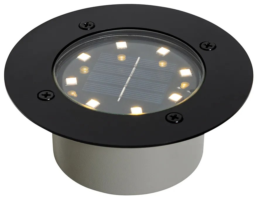 Zewnetrzna Zestaw 6 czarnych lamp ogrodowych naziemnych z LED IP65 zasilanych energią słoneczną - Terry Nowoczesny Oswietlenie zewnetrzne