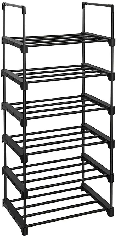 Metalowy czarny na buty stojak z 6 półkami F6-G27