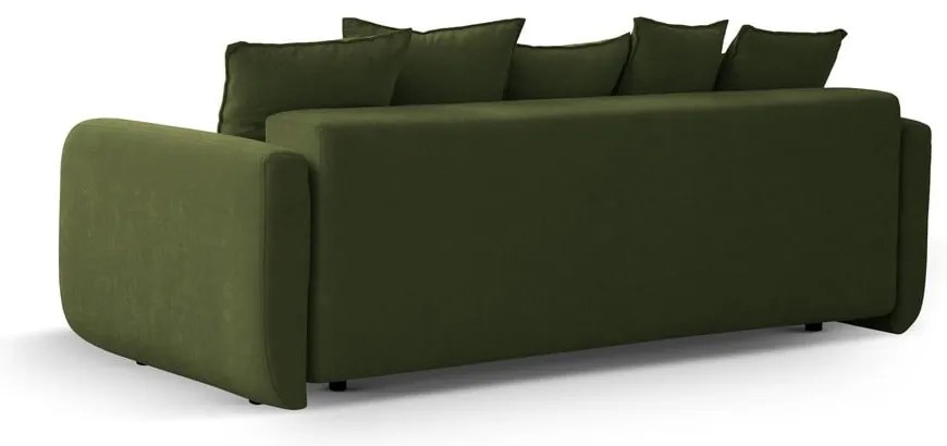Zielona rozkładana sofa ze schowkiem 231 cm Elen – Micadoni