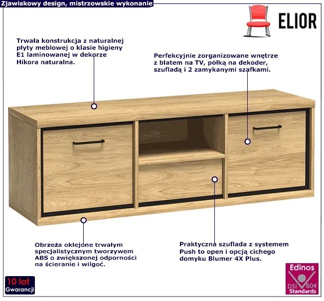 Szafka RTV hikora naturalna - Acorus 14X
