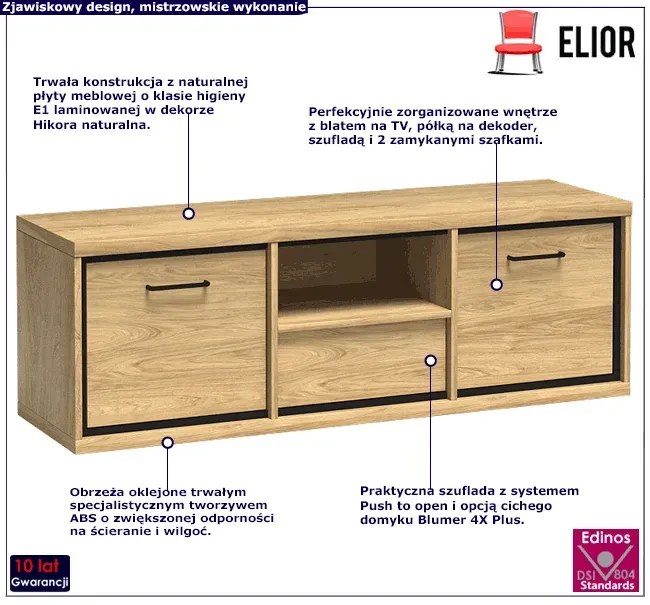 Szafka RTV hikora naturalna - Karla 14X