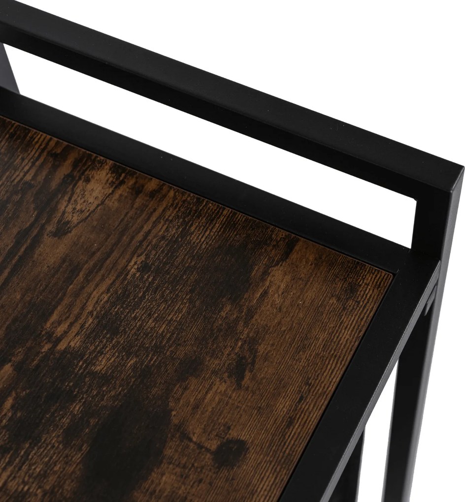 Kosz na Pranie FINN z Półką Dąb Rustykalny/Czarny Nowoczesny Loft