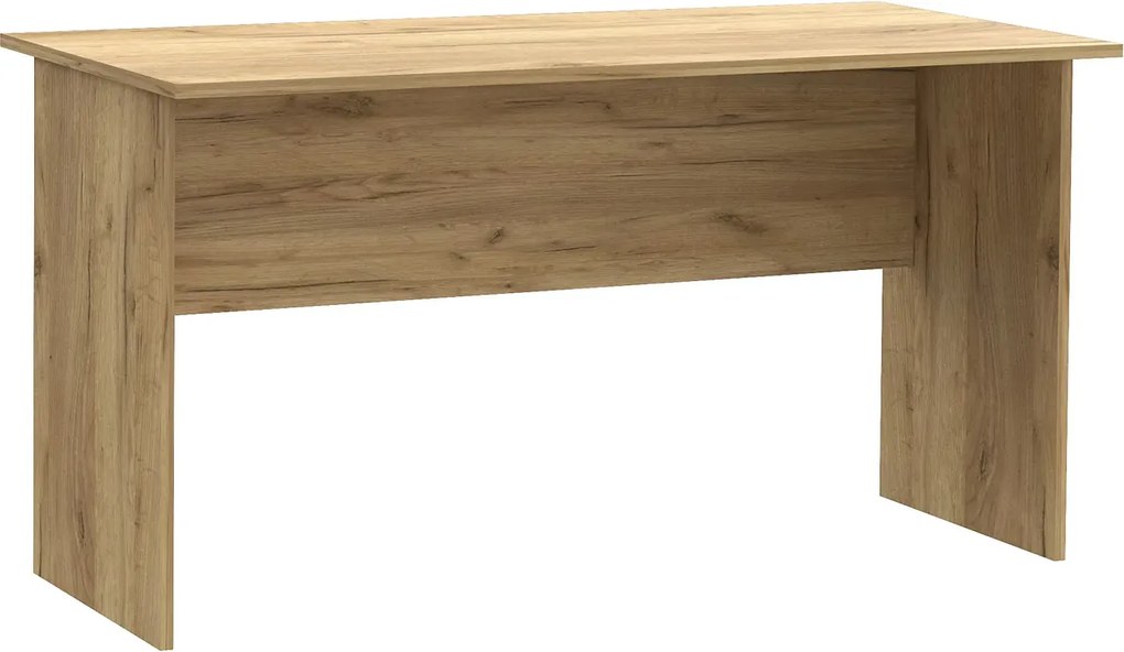 Klasyczne proste biurko do gabinetu bez szuflad dąb craft K6-W19