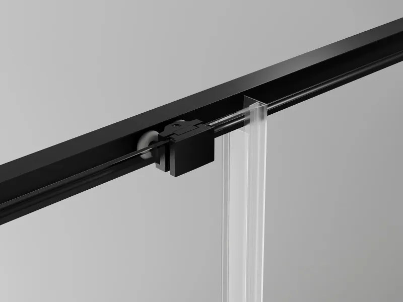 Mexen Exo-S Duo drzwi prysznicowe podwójne rozsuwane 170 cm, transparent, czarne - 8152-170-000-70-00