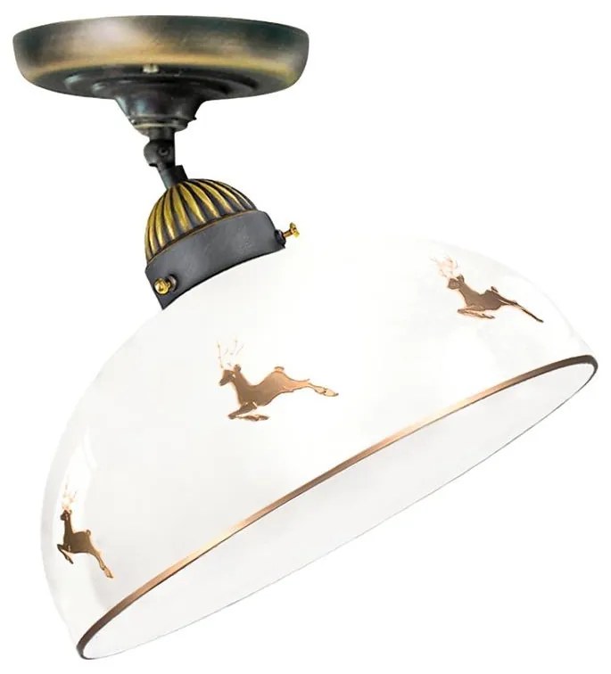 Kolarz 731.10.150- Przysufitowy żyrandol NONNA 1xE27/75W/230V, średnica 20 cm, z motywem jelenia, różowe złoto