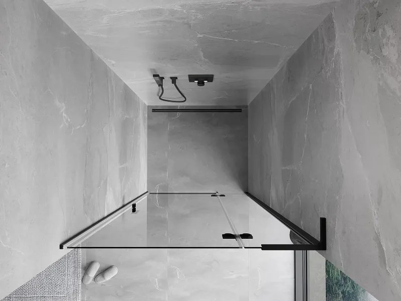 Mexen Mist-H L drzwi prysznicowe uchylne prawe 100 cm, transparent, czarne - 8A5L-100-000-70-00-P