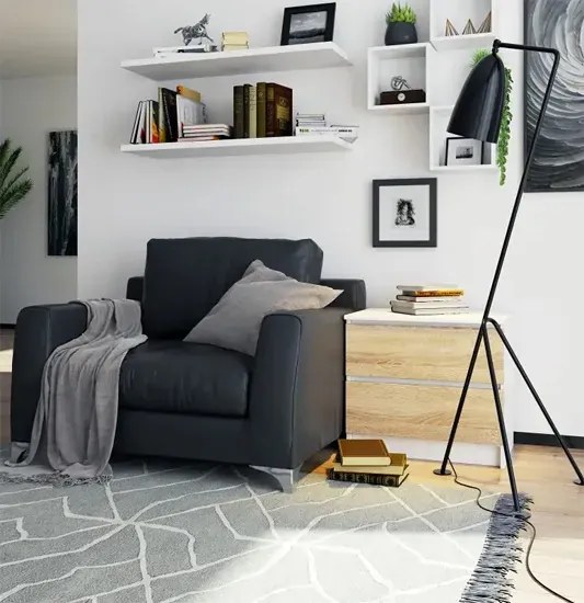 Mała komoda skandynawska dąb sonoma + biały L6-M78