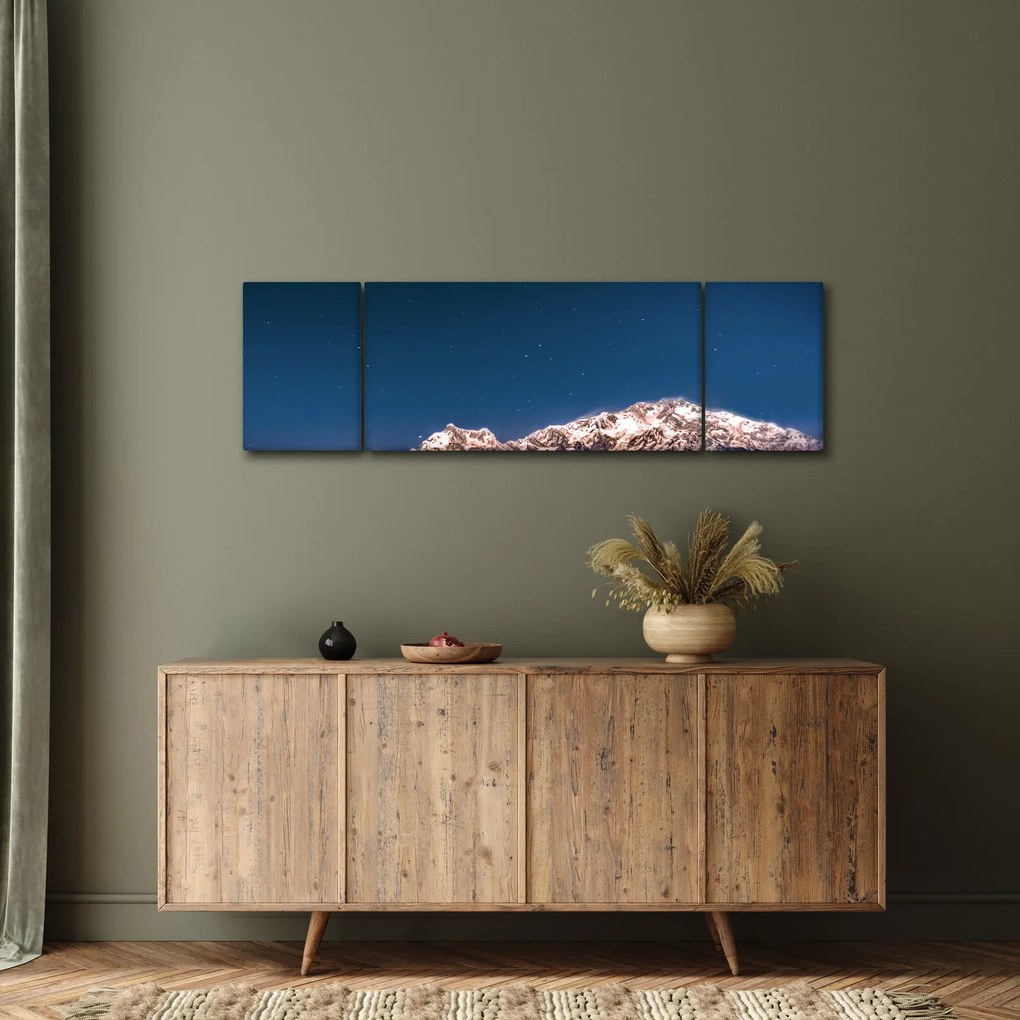 Obraz gór i nocnego nieba (170x50 cm)