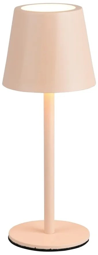 Kremowa lampa stołowa LED z metalowym kloszem (wysokość 21 cm) Diaz – Trio
