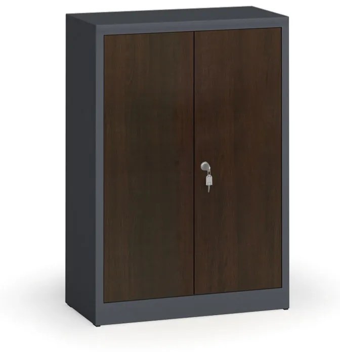 Alfa 3 Szafy spawane z laminowanymi drzwiami, 1150 x 800 x 400 mm, RAL 7016/wenge