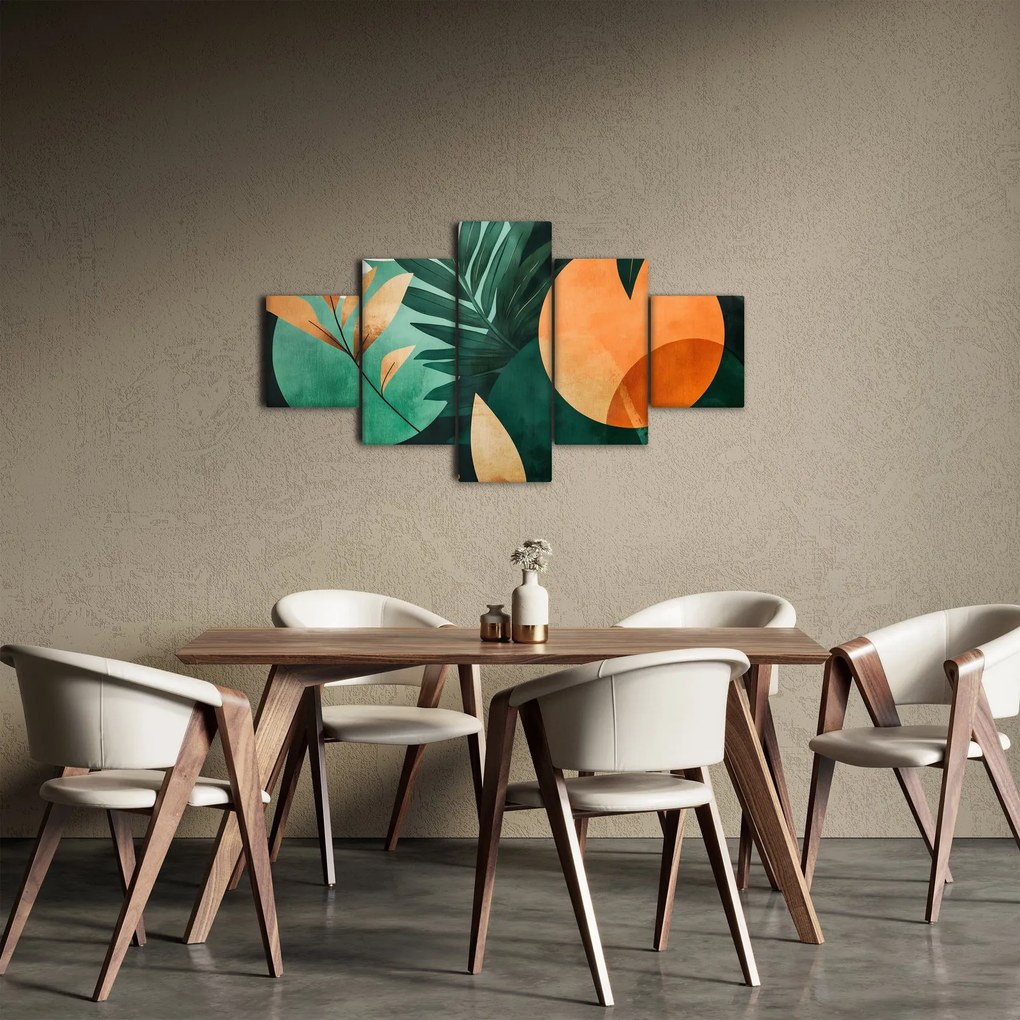 Obraz - Geometryczne motywy naturalne (125x70 cm)