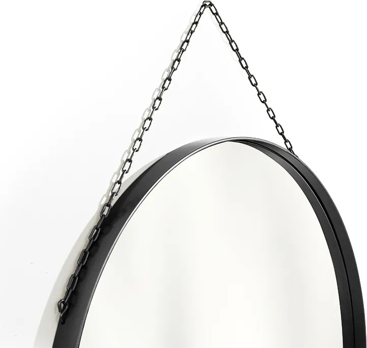 Toaletka Nicole z czarnym lustrem 60 cm - biały mat / czarne nóżki