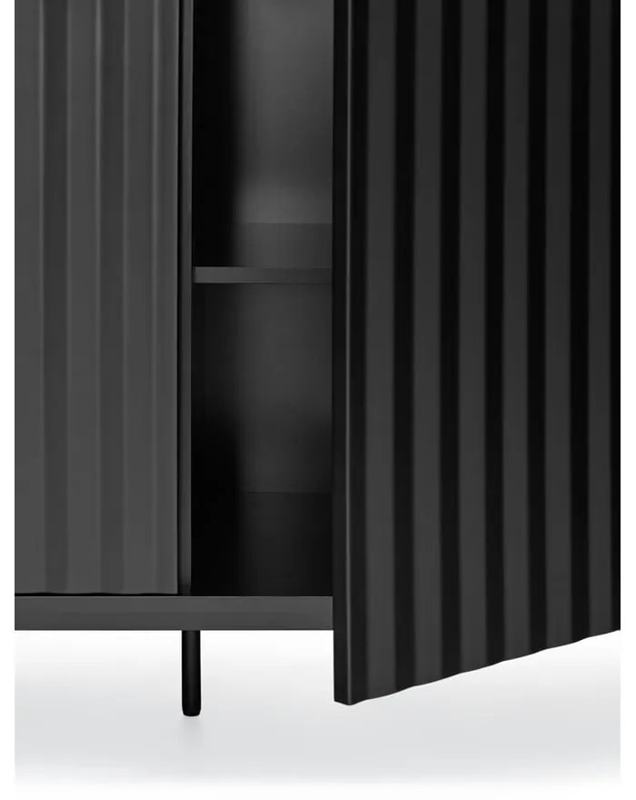 Czarna niska komoda 211x80 cm Sierra – Teulat