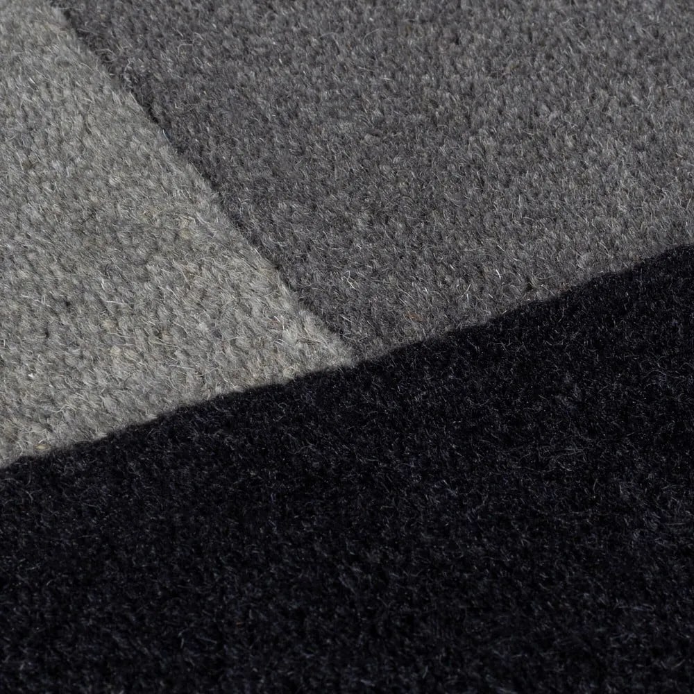 Czarno-szary wełniany dywan tkany ręcznie 150x240 cm Collage Monochrome – Flair Rugs