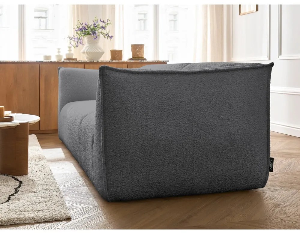 Ciemnoszara sofa z materiału bouclé 242 cm Giorgia – Bobochic Paris