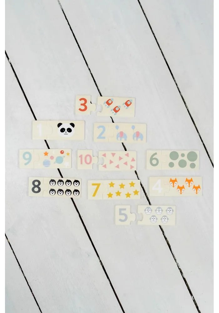 Drewniane puzzle (liczba elementów 20) Numbers – Kindsgut