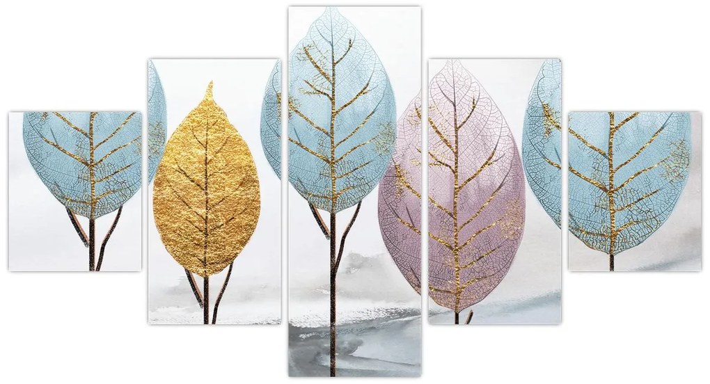 Obraz - Designowe drzewa (125x70 cm)