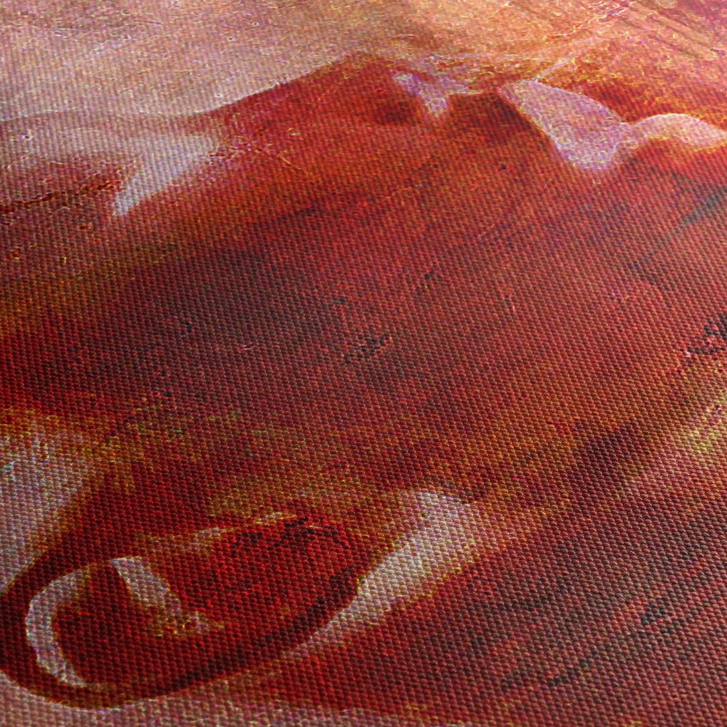 Obraz - Profil twarzy kobiety (z zegarem) (90x30 cm)