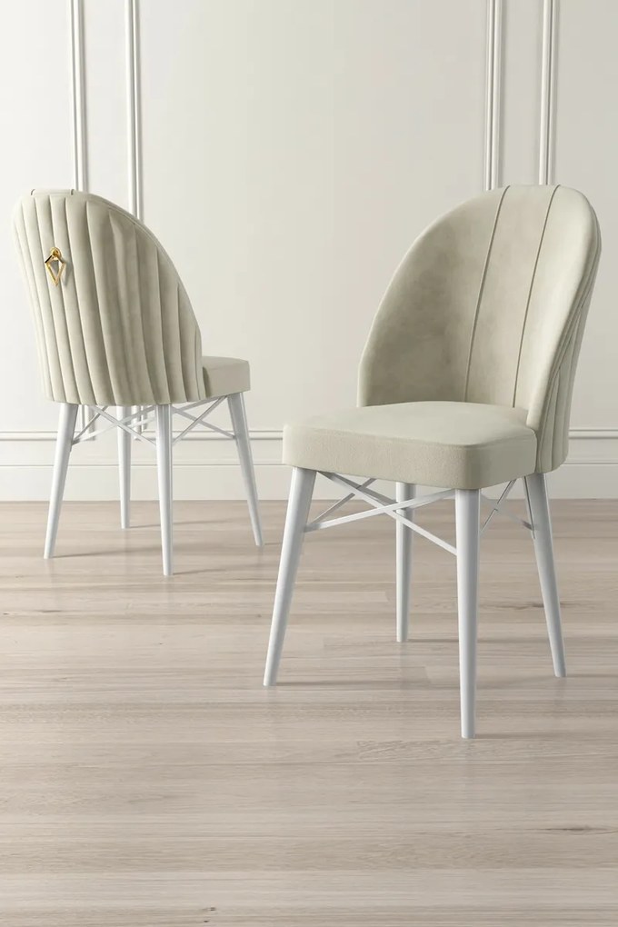 Zestaw krzeseł do jadalni Ritim Cream and White, 4szt.