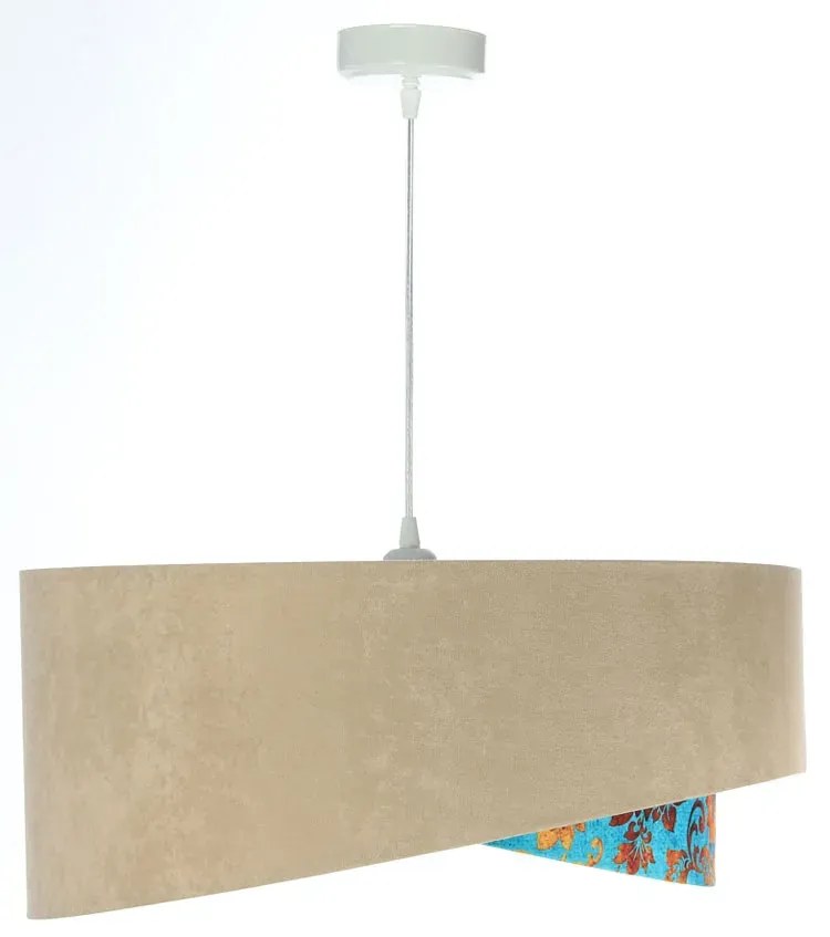 Beżowo-biała lampa wisząca z wzorem H8-T41